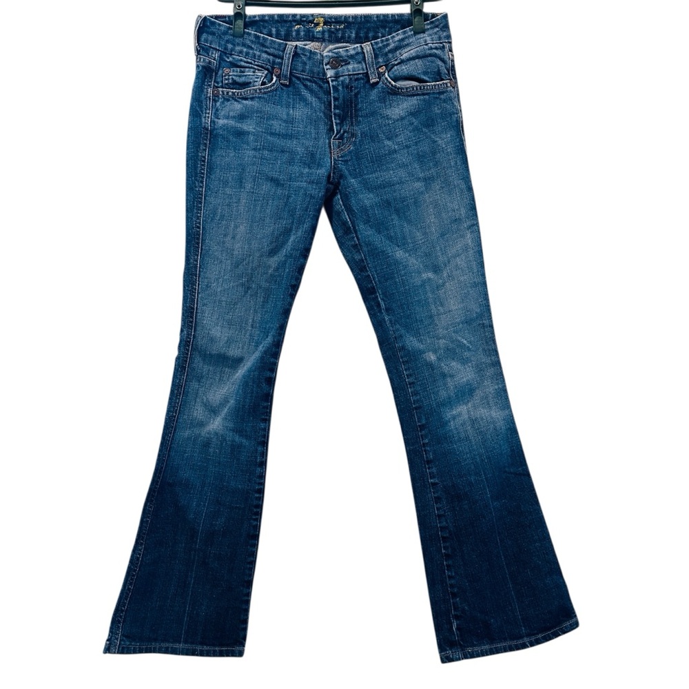 7 For All Mankind A-Pocket Flare Jeans Womens 27 Blue Bootcut Wide-Leg USA Retro